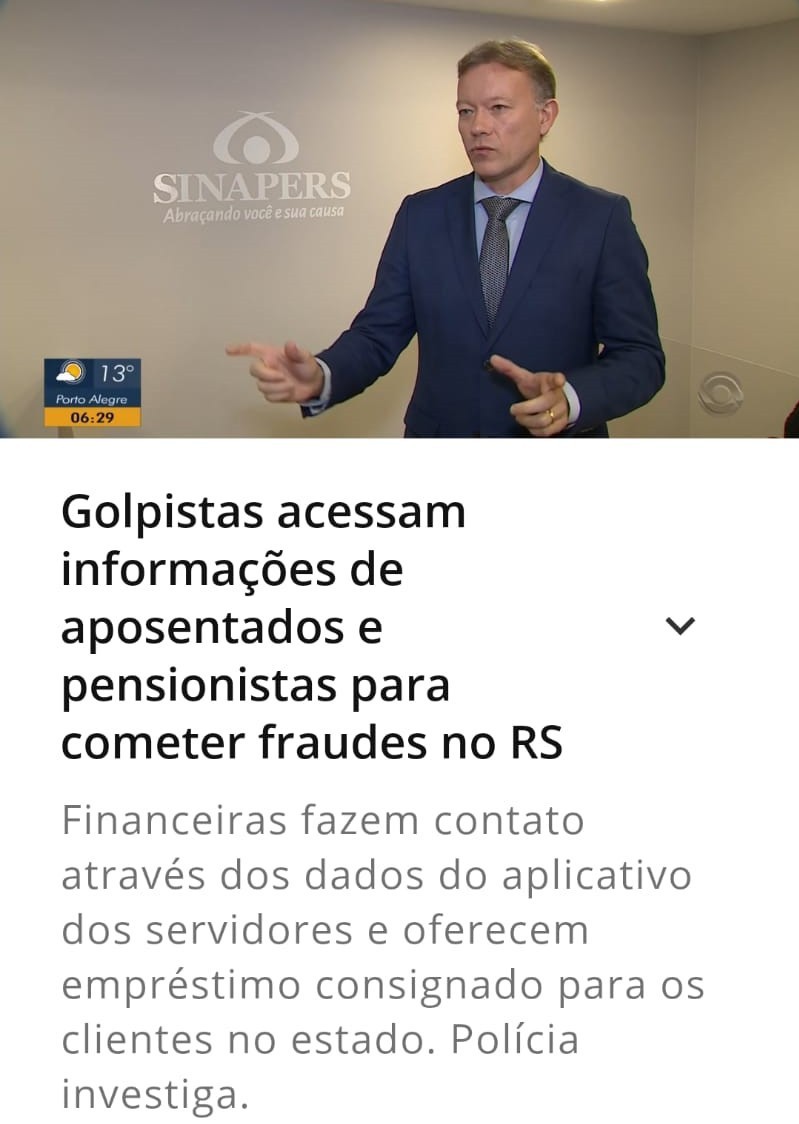 SINAPERS ALERTA - Instituições financeiras são investigadas por usar dados de aposentados para contratar empréstimos no RS