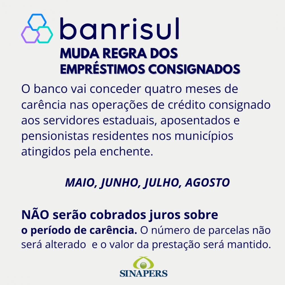 Banrisul muda regra dos empréstimos consignados. 