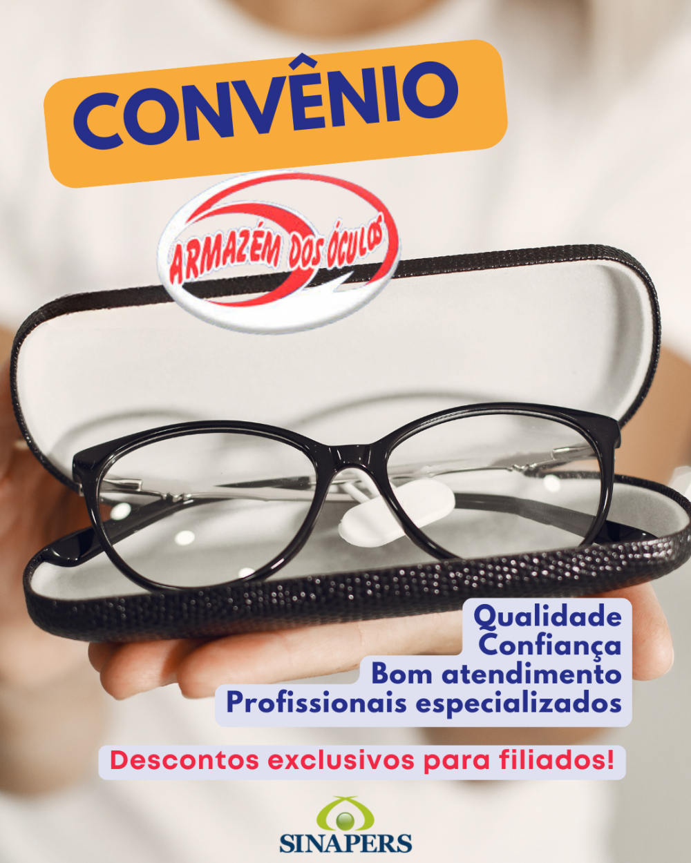 Armazém dos Óculos oferece descontos especiais para filiados 