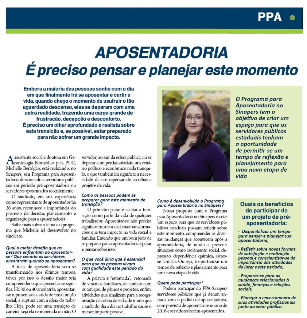 APOSENTADORIA - É preciso pensar e planejar este momento