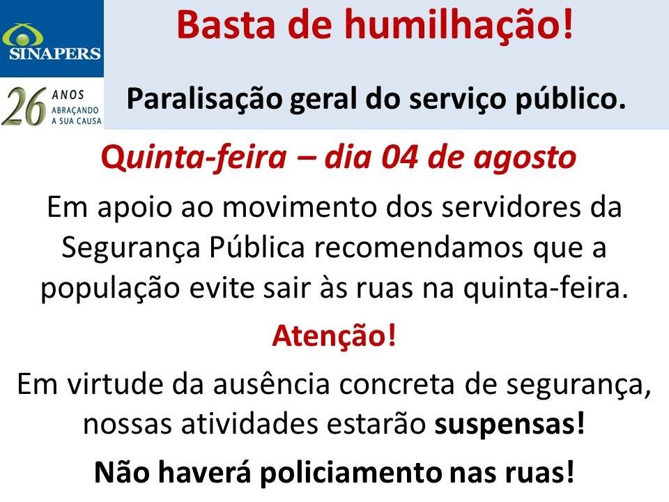 Paralisação geral do serviço público